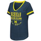 Women's Campus Heritage Michigan Wolverines Gunther Jersey Tee, Size: Small, Dark Blue