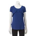 Juniors' Candie's&reg; Ruffled High-low Glitter Tee, Girl's, Size: Xl, Blue