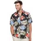 Men's Havanera Multi-color Floral Linen-blend Button-down Shirt, Size: Xl, Dark Grey