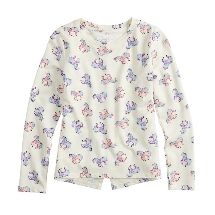 Girls 7-16 Harper & Elliott Split Back Pullover, Size: Small, Lt Beige