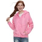 Juniors' Unionbay Marcie Hooded Windbreaker Jacket, Teens, Size: Large, Orange