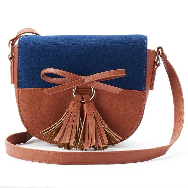 Olivia Miller Maliha Denim Saddle Crossbody Bag, Women's, Brown Oth