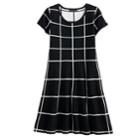 Girls 7-14 My Michelle Grid Pattern Sweater Dress, Size: Small, Red Overfl