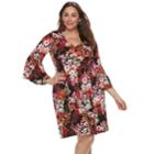 Plus Size Suite 7 Floral Fit & Flare Dress, Size: 2xl, Pink
