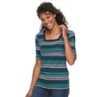 Women's Croft & Barrow&reg; Squareneck Tee, Size: Xl, Blue