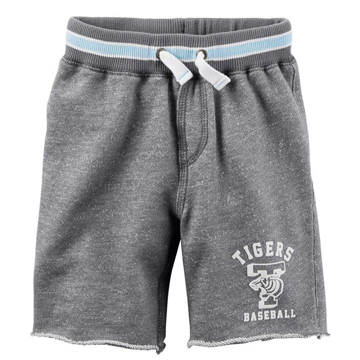 Boys 4-8 Carter's Tigers Baseball French Terry Knit Shorts, Boy's, Size: 4, Grey