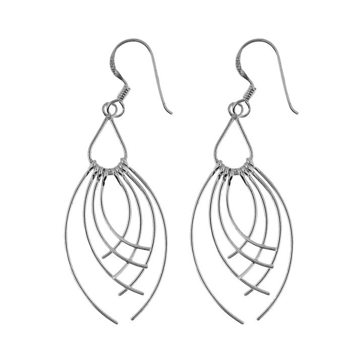 Sterling Silver Wire Eyelash Drop Earrings, Women's, Grey