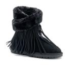 Lamo Women's 8-in. Fringe Wrap Boots, Girl's, Size: 8, Black