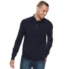 Men's Marc Anthony Slim-fit Full-zip Mockneck Sweater, Size: Xl, Blue