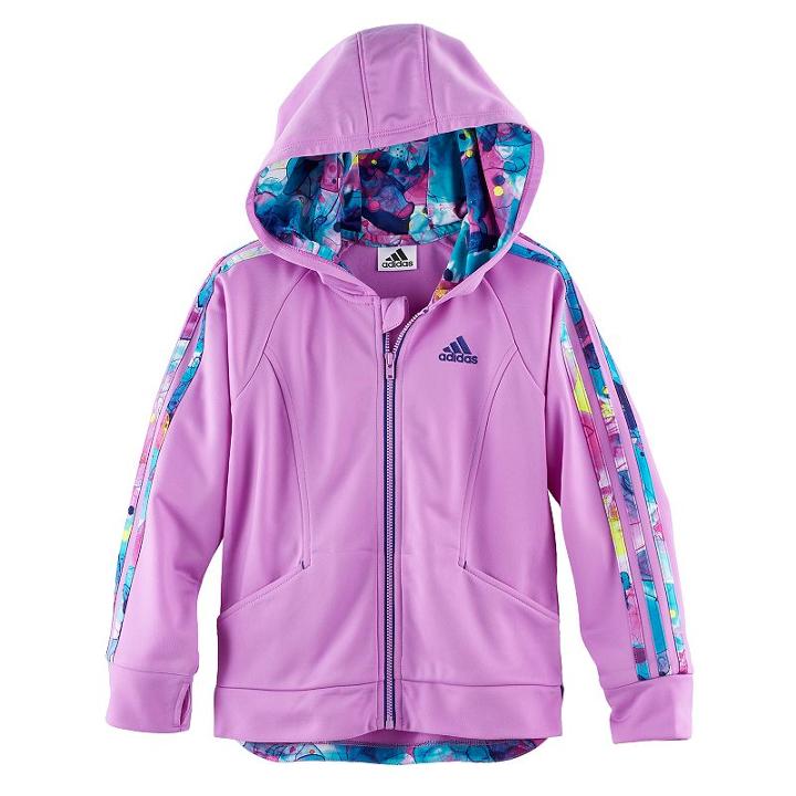 Toddler Girl Adidas Hooded Tricot Lightweight Jacket, Size: 4t, Lt Purple