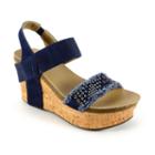Corkys Frayed Women's Wedge Sandals, Size: 8, Med Blue