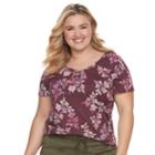 Plus Size Sonoma Goods For Life&trade; Essential V-neck Tee, Women's, Size: 3xl, Drk Purple