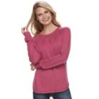 Women's Sonoma Goods For Life&trade; Cable Knit Sweater, Size: Xxl, Pink