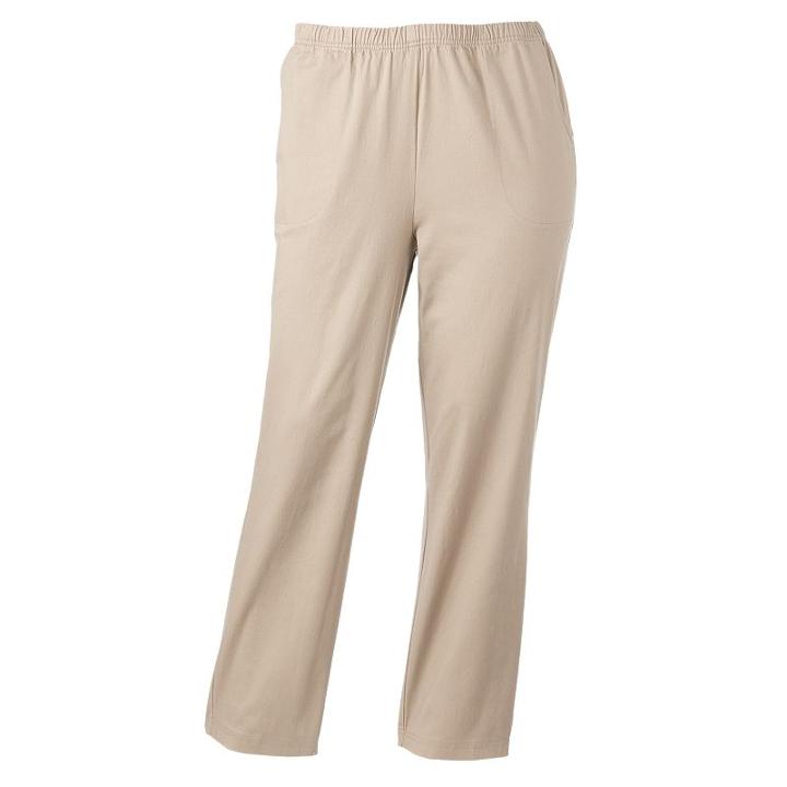 Plus Size Croft & Barrow&reg; Twill Pull-on Pants, Women's, Size: 2 - Regular, Med Beige