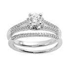 Round-cut Certified Diamond Engagement Ring Set In 14k White Gold (5/8 Ct. T.w.), Women's, Size: 6.50