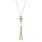 Lc Lauren Conrad Long Tassel Marquise Pendant Necklace, Women's, Gold