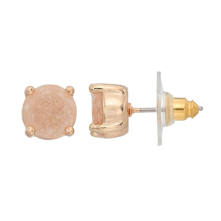 Lc Lauren Conrad Crackle Nickel Free Round Stud Earrings, Women's, Med Pink