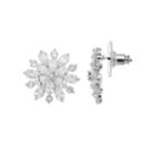 Dana Buchman Cubic Zirconia Flower Nickel Free Stud Earrings, Women's, Silver