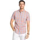 Big & Tall Izod Advantage Classic-fit Plaid Stretch Button-down Shirt, Men's, Size: L Tall, Drk Orange
