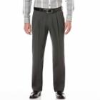 Men's Axist Ultra Series Fancy Straight-fit Solid No-iron Performance Pleated Dress Pants, Size: 40x30, Grey