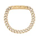 Lynx Men's Stainless Steel Curb Chain Bracelet, Size: 9, Gold