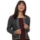 Women's Elle&trade; Tweed Open-front Blazer, Size: Xxl, Black