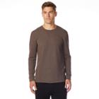 Men's Heat Keep Brushed Fleece Crewneck Tee, Size: Medium, Dark Brown