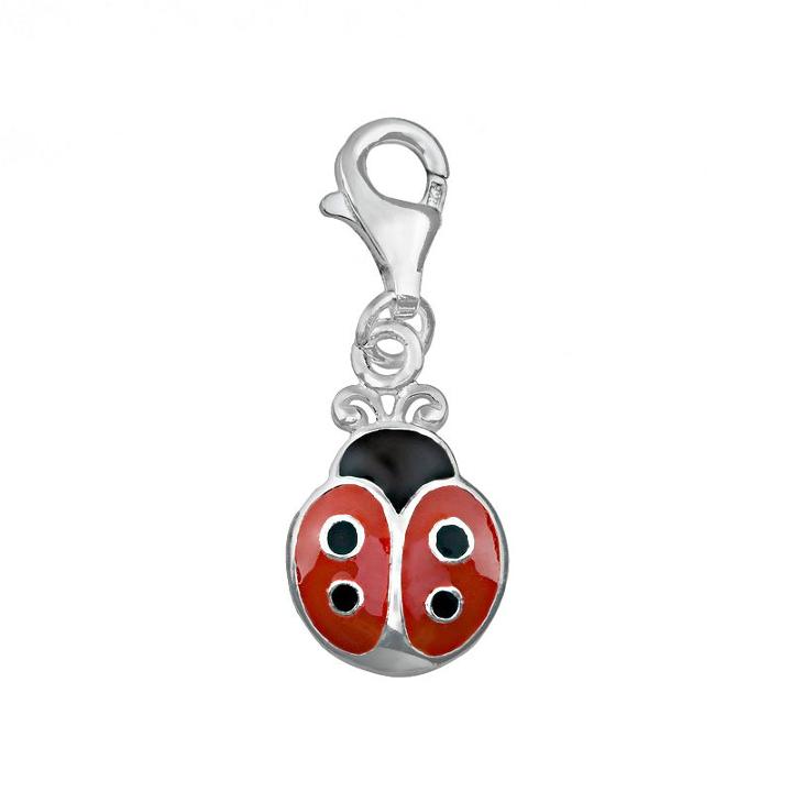 Personal Charm Sterling Silver Ladybug Charm, Women's, Black