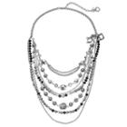Simply Vera Vera Wang Two Tone Beaded Swag Necklace, Women's, Med Grey