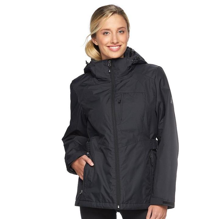Women's Zeroxposur Brenda Hooded Dobby Insulated Jacket, Size: Small, Black