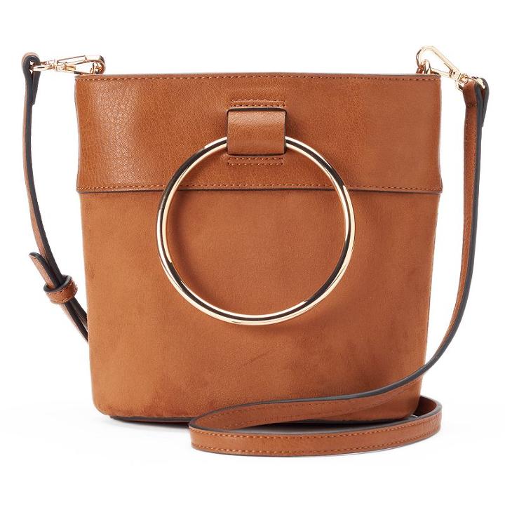 Lc Lauren Conrad O-ring Mini Bucket Crossbody Bag, Women's, Dark Brown