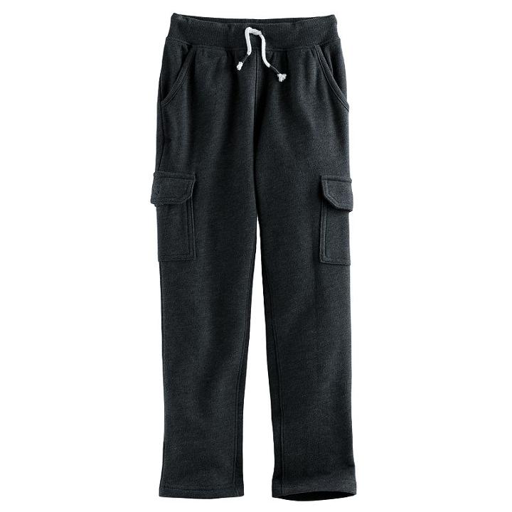 Boys 4-10 Jumping Beans&reg; Fleece Cargo Pants, Size: 5, Black