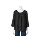 Women's Double Click Zipper Top, Size: Medium, Black