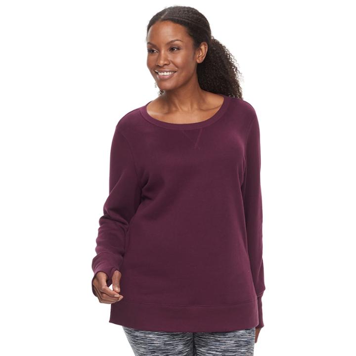 Plus Size Tek Gear&reg; Fleece Sweatshirt, Women's, Size: 3xl, Drk Purple