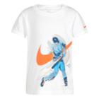 Boys 4-7 Nike Brush Baseball Player Graphic Tee, Size: 4, White