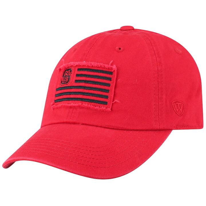 Adult Top Of The World North Carolina State Wolfpack Flag Adjustable Cap, Men's, Med Red