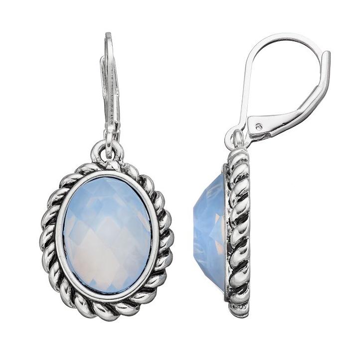 Dana Buchman Blue Oval Drop Earrings, Women's