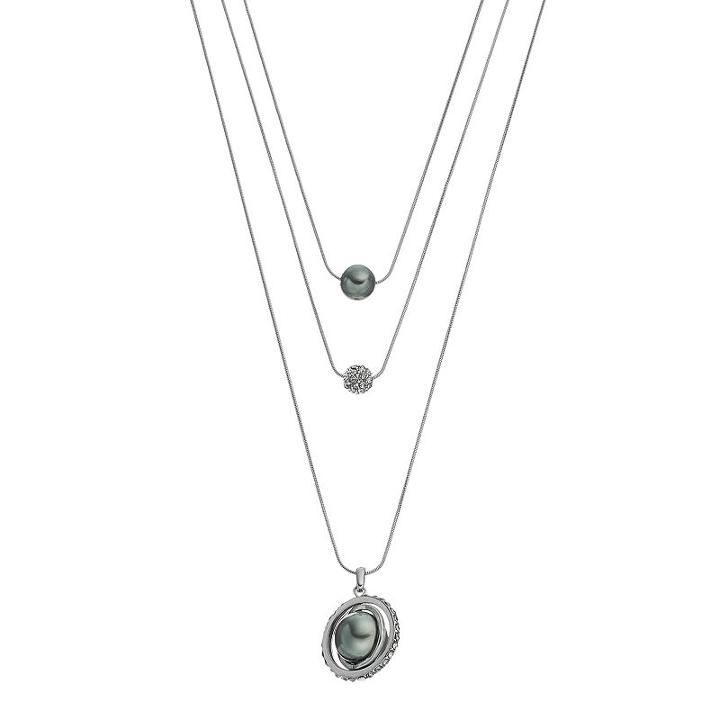 Simply Vera Vera Wang Layered Orbital Pendant Necklace, Women's, Grey Other