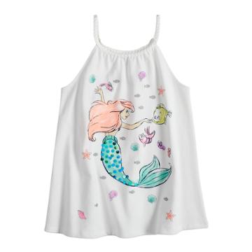 Disney's The Little Mermaid Ariel & Flounder Girls 4-7 Braided Trim Tank Top By Jumping Beans&reg;, Size: 6x, White