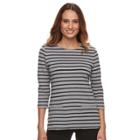 Petite Croft & Barrow&reg; Zip-pocket Sweater, Women's, Size: L Petite, Light Grey