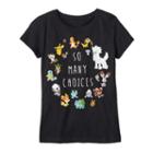 Girls 7-16 Pokmon So Many Choices Graphic Tee, Girl's, Size: Small, Black