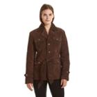 Women's Excelled Belted Suede Jacket, Size: Large, Brown