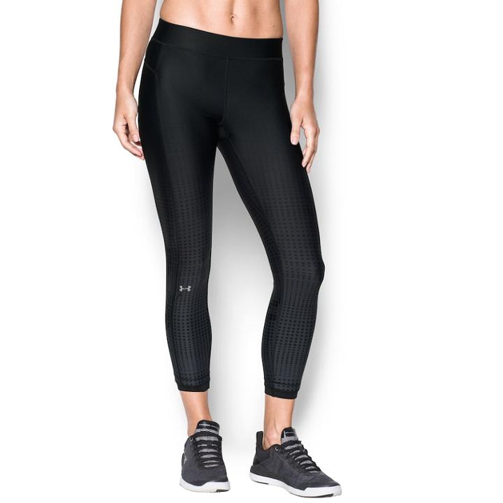 Women's Under Armour Heatgear Oversize Logo Ankle Leggings, Size: Medium, Oxford