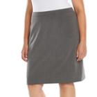 Plus Size Sag Harbor Slimming Solution Pencil Skirt, Women's, Size: 16 - Regular, Grey