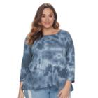 Plus Size Sonoma Goods For Life&trade; Textured Swing Tee, Women's, Size: 2xl, Dark Blue