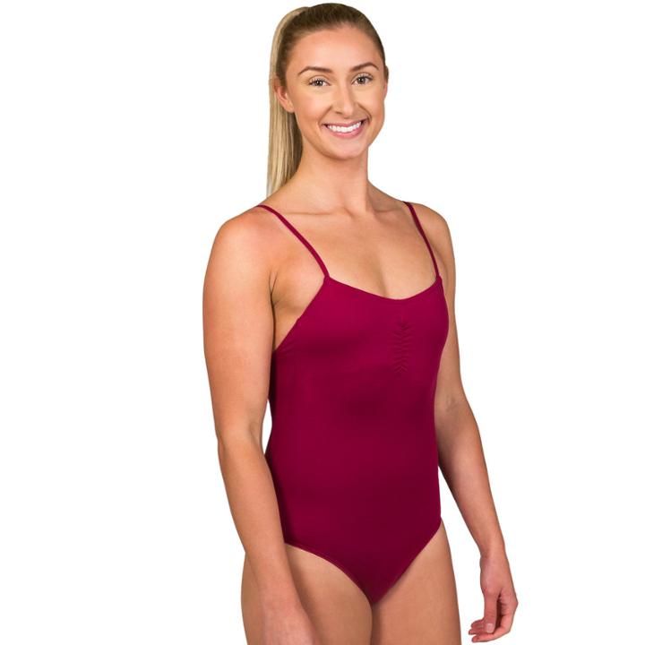 Women's Danskin Lattice Low-back Dance Leotard, Size: Small, Dark Red