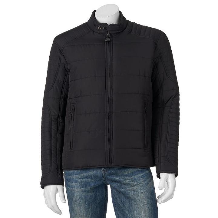 Men's Andrew Marc Matte Shell Moto Jacket, Size: Small, Black