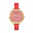 Laura Ashley Women's Floral Watch, Red