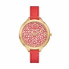 Laura Ashley Women's Floral Watch, Red