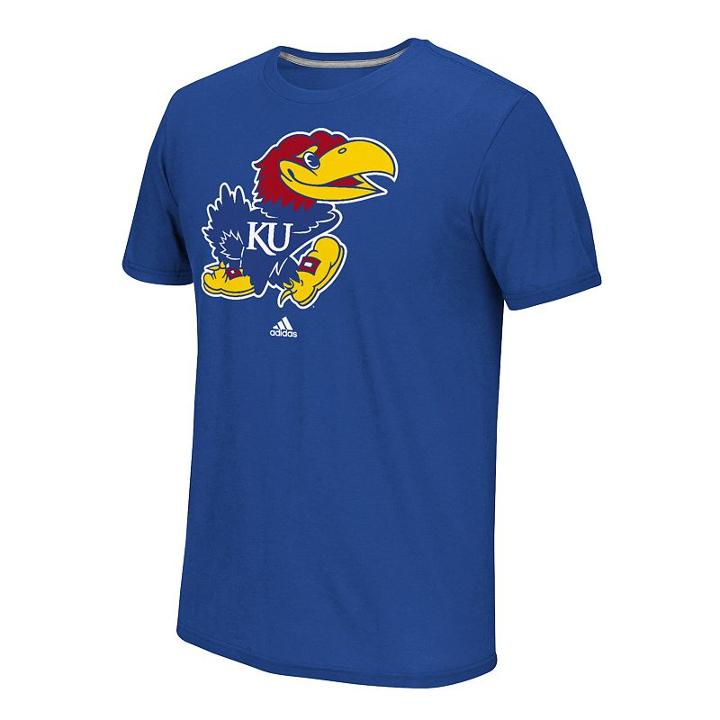 Men's Adidas Kansas Jayhawks School Logo Tee, Size: Xl, Blue